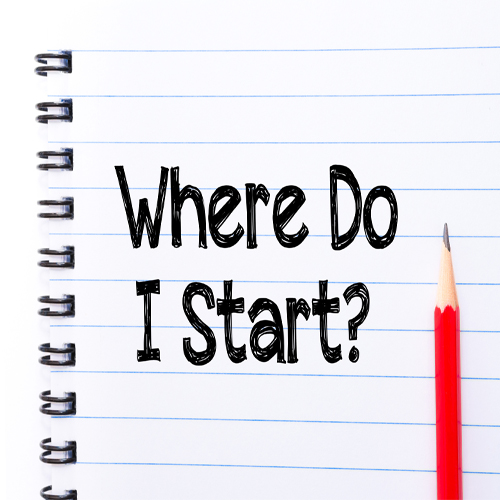Where Do I Start Text written on notebook page Newsletter Mockup